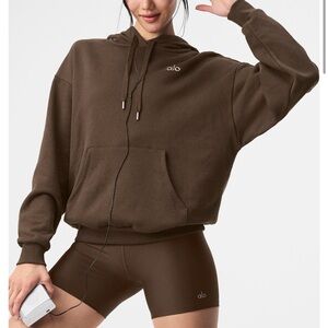 ALO Yoga Women's espresso Hoodie NWT SIZE XS